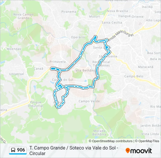 906 Bus Line Map