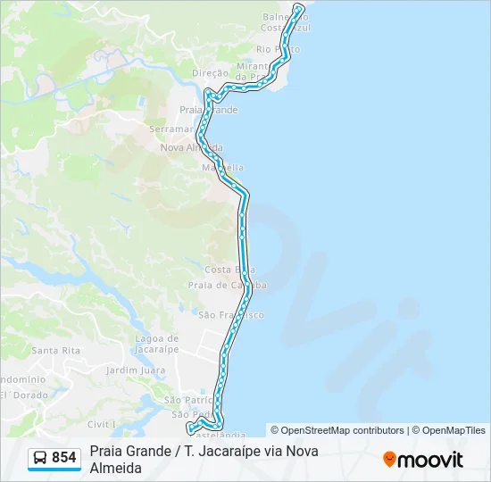 854 Bus Line Map