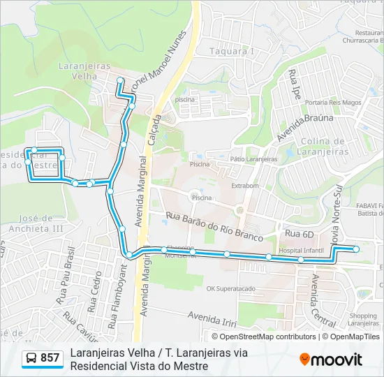 857 Bus Line Map