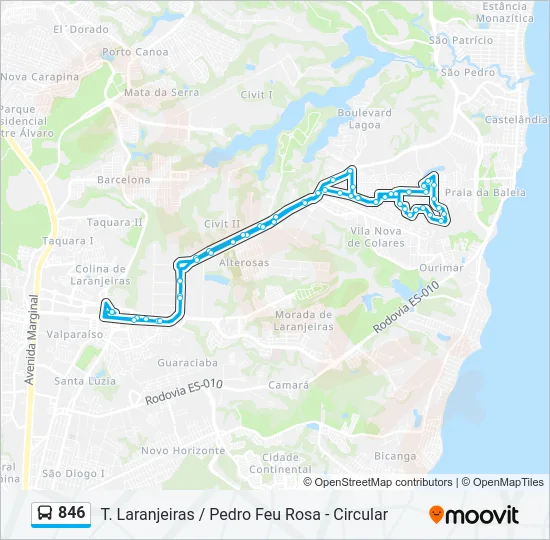 846 Bus Line Map