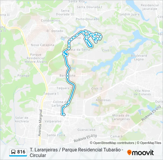 816 Bus Line Map