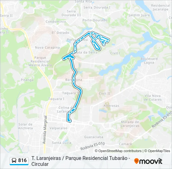 816 Bus Line Map