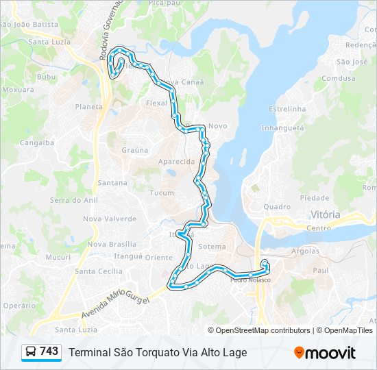 743 bus Line Map