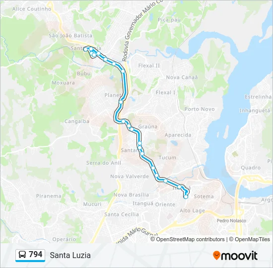 794 Bus Line Map