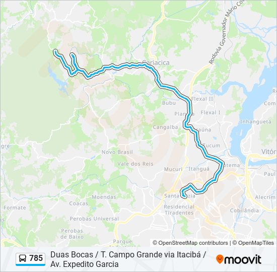 Mapa da linha 785 de ônibus