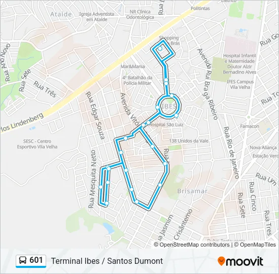 601 Bus Line Map