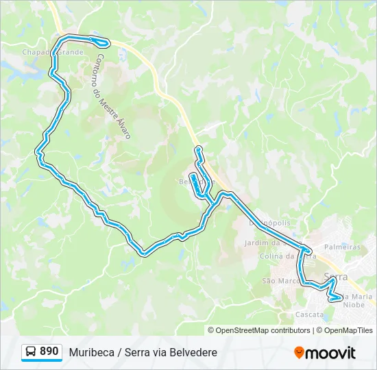 890 Bus Line Map