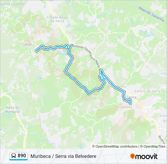 890 Bus Line Map
