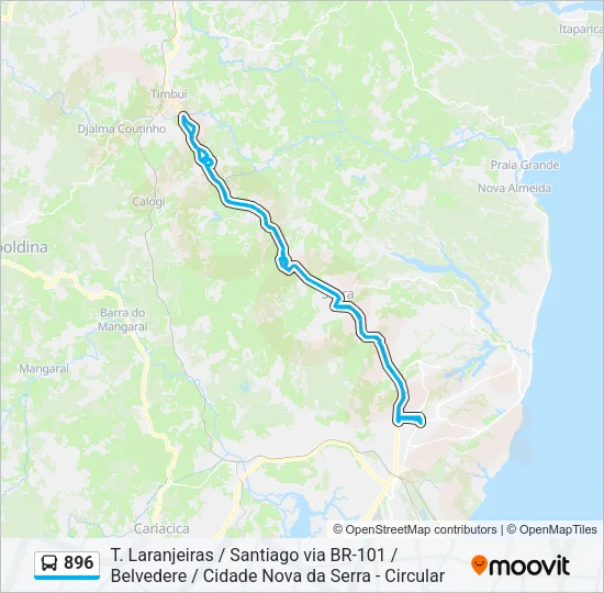 896 Bus Line Map