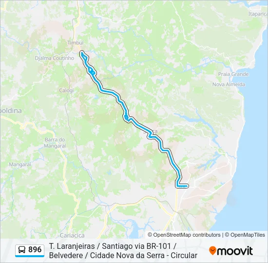 896 Bus Line Map