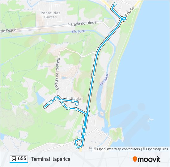 655 bus Line Map