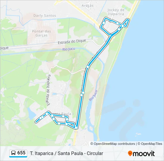 655 Bus Line Map