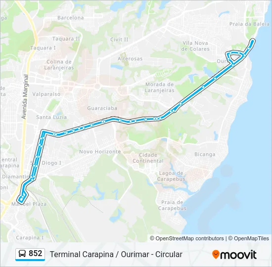 852 Bus Line Map