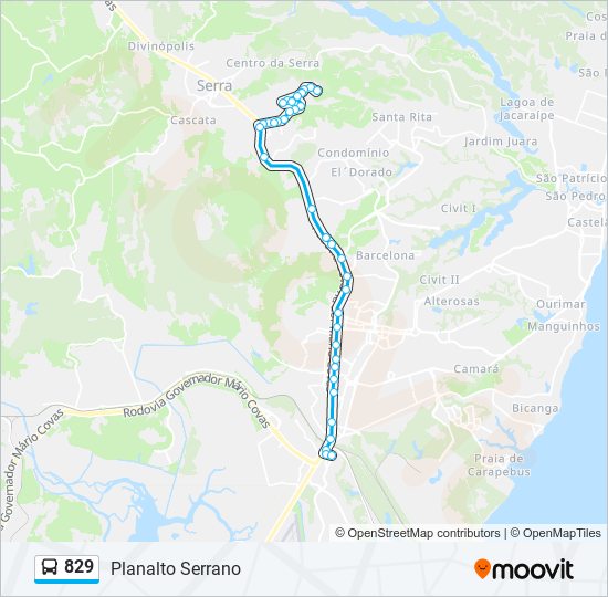 829 bus Line Map