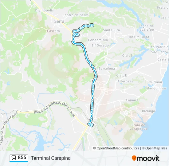 855 Bus Line Map