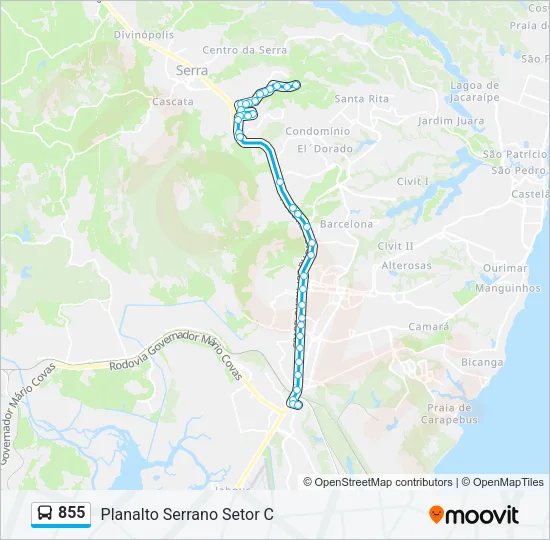 855 Bus Line Map