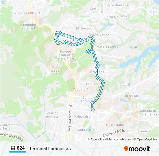 824 Bus Line Map