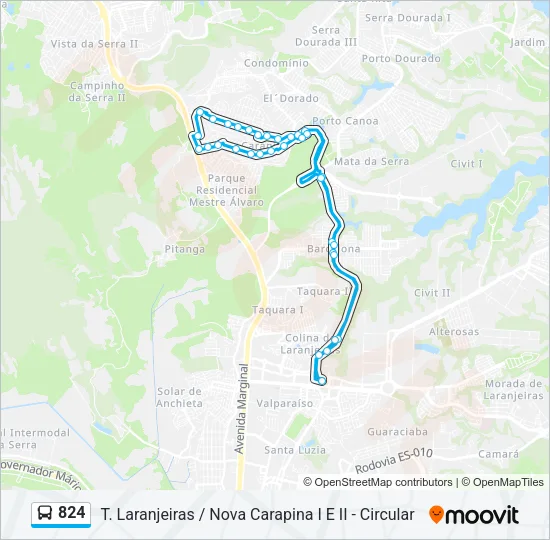 824 Bus Line Map