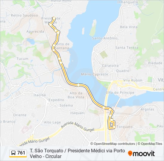 Mapa de 761 de autobús