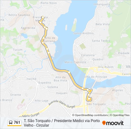 Mapa de 761 de autobús