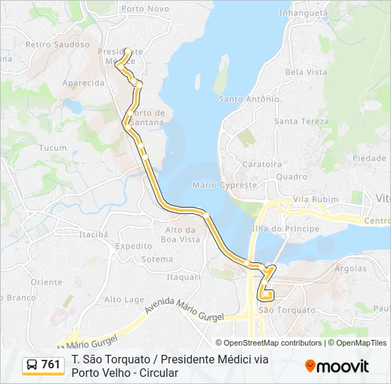 761 Bus Line Map