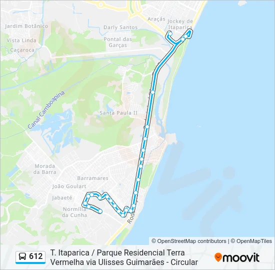 612 Bus Line Map