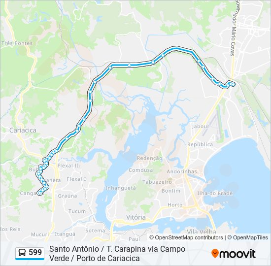 Mapa de 599 de autobús