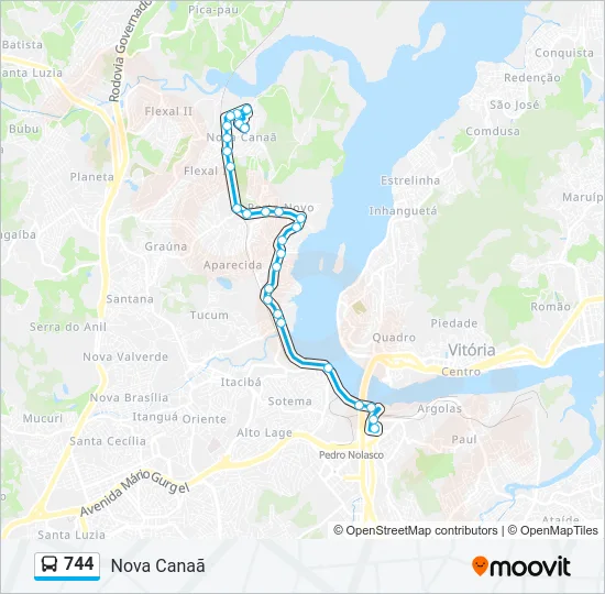 744 Bus Line Map
