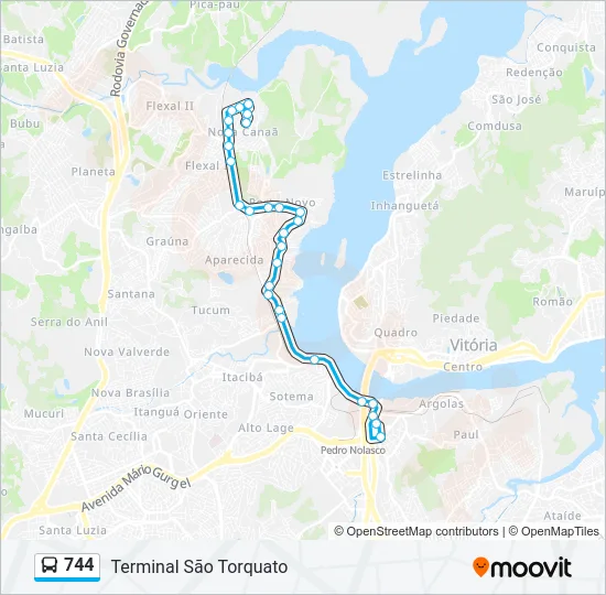 744 Bus Line Map