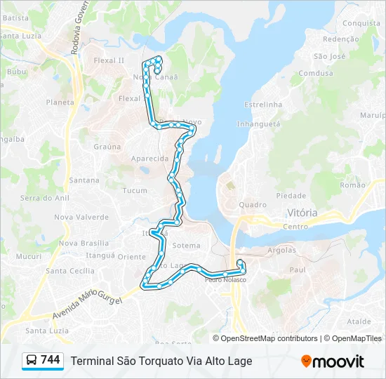 744 Bus Line Map