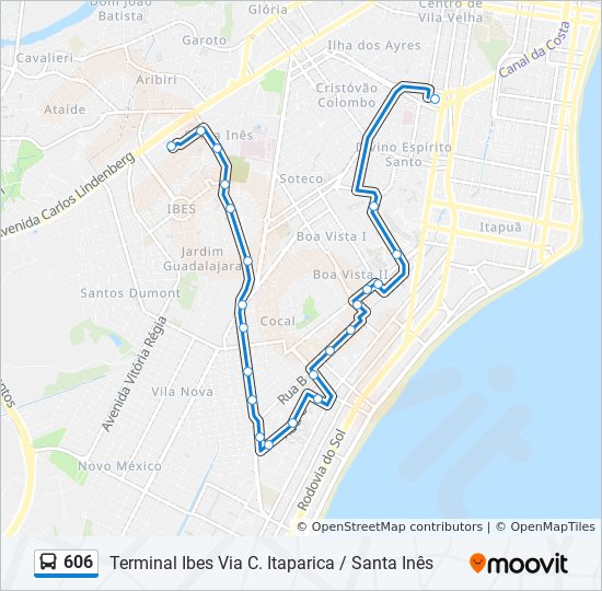 606 Route: Schedules, Stops & Maps - Terminal Ibes Via C. Itaparica ...