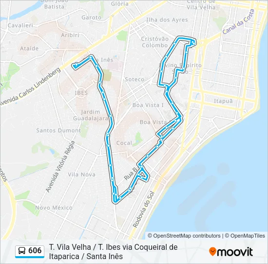 606 Bus Line Map