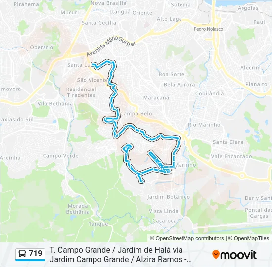 719 Bus Line Map