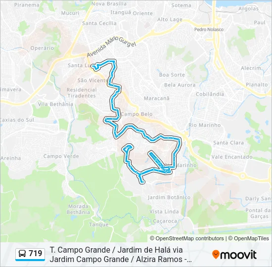 719 Bus Line Map