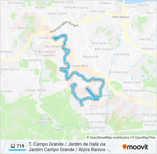 719 Bus Line Map