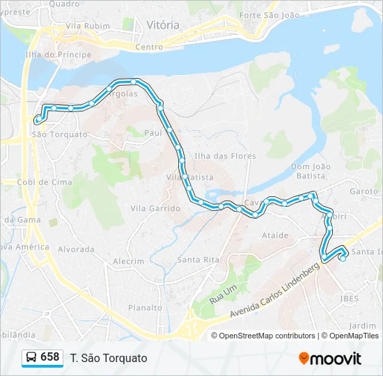 658 Bus Line Map