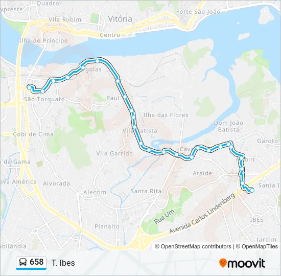 658 Bus Line Map