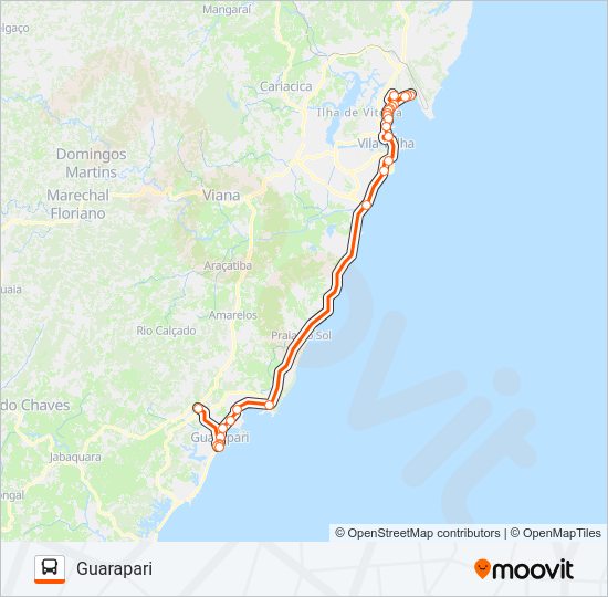 Mapa da linha 063/1/1400 de ônibus