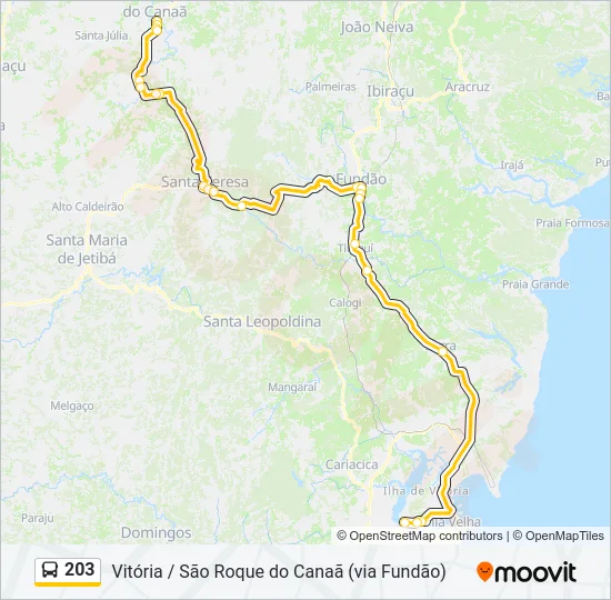 203 Bus Line Map