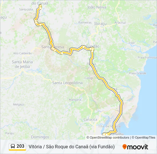 203 Bus Line Map