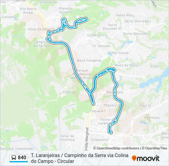 840 Bus Line Map