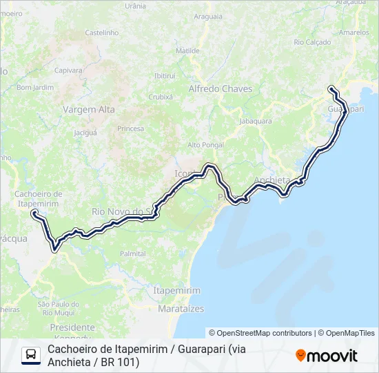002/0/100A Bus Line Map