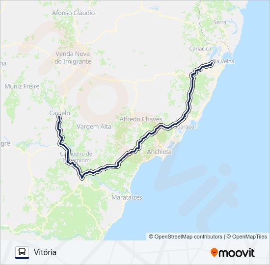 Mapa da linha 016/0/1000 de ônibus
