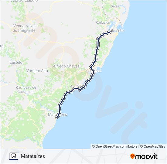 Mapa da linha 021/0/1400 de ônibus