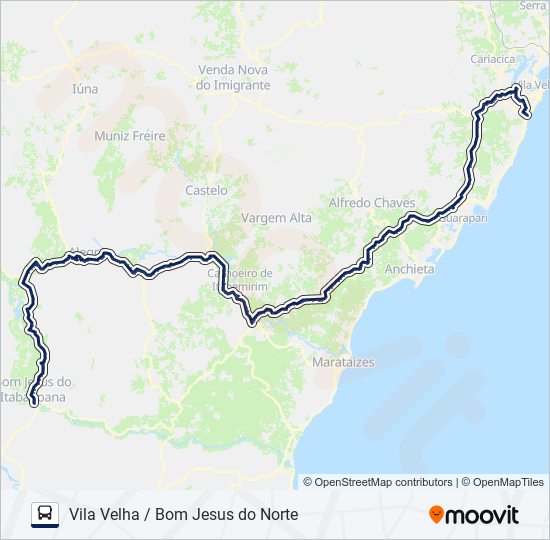 Mapa da linha 093/0/1000 de ônibus