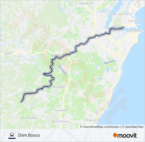 Mapa da linha 145/0/1000 de ônibus
