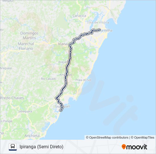 Mapa de 255/2/1000 de autobús