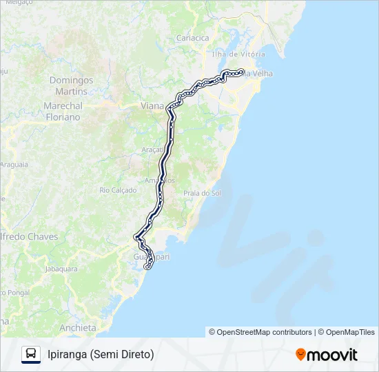 255/2/1000 Bus Line Map
