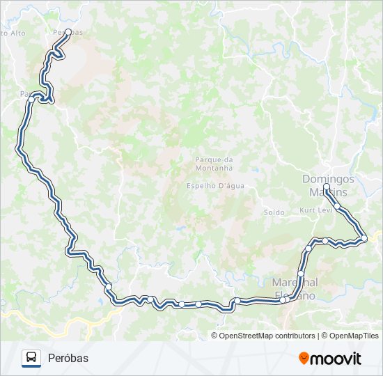 Mapa de 361/0/1000 de autobús