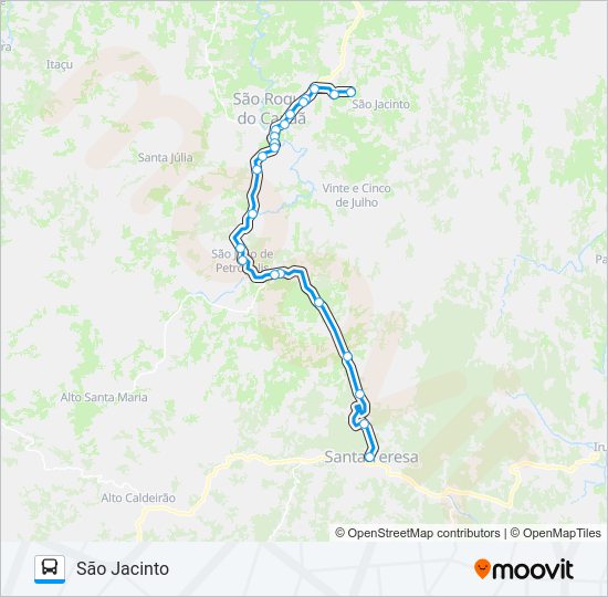 Mapa da linha 349/0/1000 de ônibus